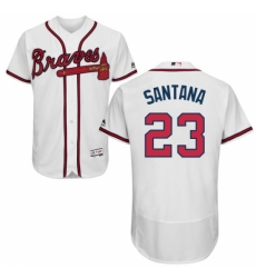 Men's Majestic Atlanta Braves #23 Danny Santana White Flexbase Authentic Collection MLB Jersey