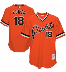 Men's Mitchell and Ness San Francisco Giants #18 Duane Kuiper Authentic Orange Throwback MLB Jersey