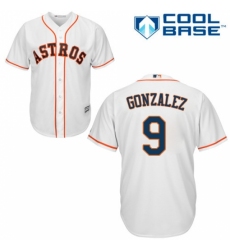 Youth Majestic Houston Astros #9 Marwin Gonzalez Replica White Home Cool Base MLB Jersey
