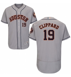 Men's Majestic Houston Astros #19 Tyler Clippard Grey Flexbase Authentic Collection MLB Jersey