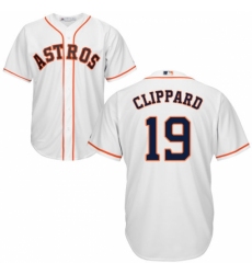 Men's Majestic Houston Astros #19 Tyler Clippard Replica White Home Cool Base MLB Jersey
