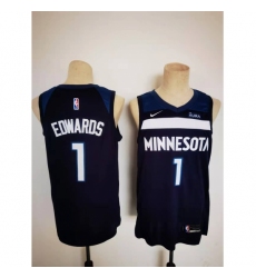 Men's Minnesota Timberwolves #1 Anthony Edwards Nike Navy Jersey