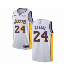 Men's Los Angeles Lakers #24 Kobe Bryant Authentic White Basketball Jersey - Association Edition