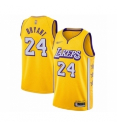 Youth Los Angeles Lakers #24 Kobe Bryant Swingman Gold Basketball Jersey - 2019 20 City Edition