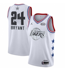 Youth Nike Los Angeles Lakers #24 Kobe Bryant White Basketball Jordan Swingman 2019 All-Star Game Jersey