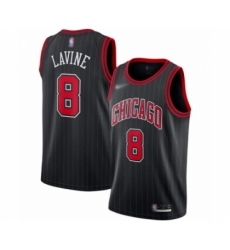 Men's Chicago Bulls #8 Zach LaVine Authentic Black Finished Basketball Jersey - Statement Edition