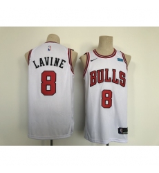 Men's Chicago Bulls #8 Zach LaVine White Edition Swingman Stitched Basketball Jersey