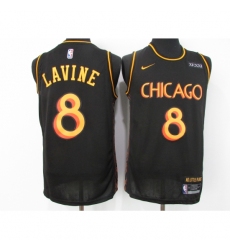 Men's Nike Chicago Bulls #8 Zach LaVine Black Swingman Jersey