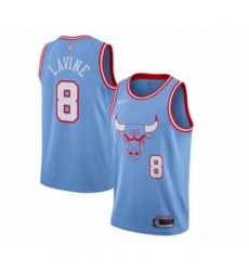 Women's Chicago Bulls #8 Zach LaVine Swingman Blue Basketball Jersey - 2019 20 City Edition