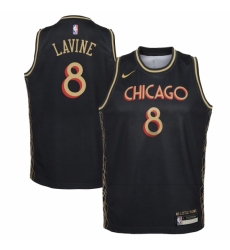 Youth Chicago Bulls #8 Zach LaVine Nike Black 2020-21 Swingman Jersey