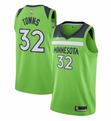 Men's Minnesota Timberwolves #32 Karl-Anthony Towns Jordan Brand Green 2020-21 Swingman Jersey