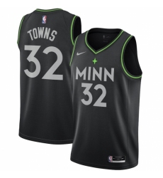 Men's Minnesota Timberwolves #32 Karl-Anthony Towns Nike Black 2020-21 Swingman Player Jersey