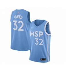 Men's Minnesota Timberwolves #32 Karl-Anthony Towns Swingman Blue Basketball Jersey - 2019 20 City Edition