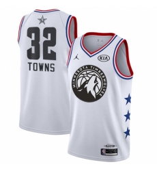 Youth Nike Minnesota Timberwolves #32 Karl-Anthony Towns White NBA Jordan Swingman 2019 All-Star Game Jersey