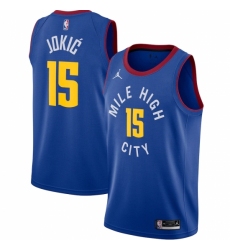 Men's Denver Nuggets #15 Nikola Jokic Jordan Brand Blue 2020-21 Swingman Jersey