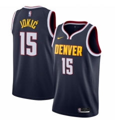 Men's Denver Nuggets #15 Nikola Jokic Nike Navy 2020-21 Swingman Jersey