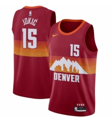 Men's Denver Nuggets #15 Nikola Jokic Nike Red 2020-21 Swingman Player Jersey