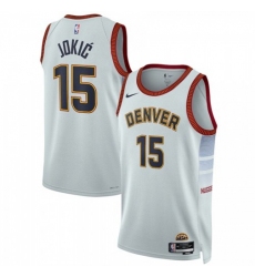 Men's Denver Nuggets #15 Nikola Jokic Unisex Nike Silver 2022-23 Swingman Jersey - City Edition