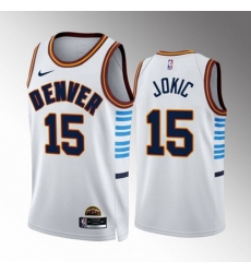 Men's Denver Nuggets #15 Nikola Jokic White NBA 2022-23 City Edition Jersey