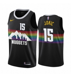 Men's Nike Denver Nuggets #15 Nikola Jokic 2019-20 Black City Edition NBA Jersey