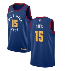 Men's Nike Denver Nuggets #15 Nikola Jokic Blue NBA Swingman Statement Edition Jersey