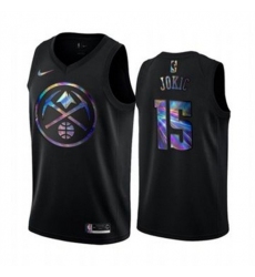 Men's Nike Denver Nuggets #15 Nikola Jokic Iridescent Holographic Collection NBA Jersey - Black