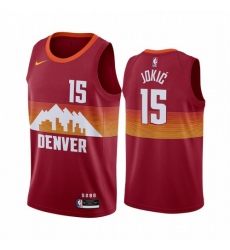 Women's Nike Denver Nuggets #15 Nikola Jokic Red NBA Swingman 2020-21 City Edition Jersey