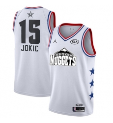 Youth Nike Denver Nuggets #15 Nikola Jokic White NBA Jordan Swingman 2019 All-Star Game Jersey