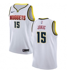 Youth Nike Denver Nuggets #15 Nikola Jokic White NBA Swingman Association Edition Jersey