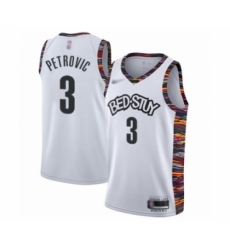 Men's Brooklyn Nets #3 Drazen Petrovic Swingman White Basketball Jersey - 2019 20 City Edition