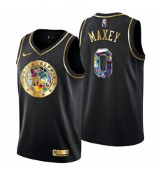 Men's Philadelphia 76ers #0 Tyrese Maxey Golden Edition Diamond Logo 2021-22 Swingman Jersey - Black