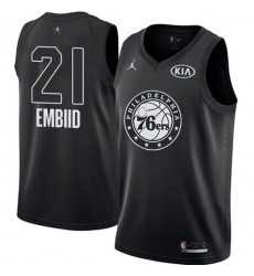 Men's Nike Philadelphia 76ers #21 Joel Embiid Black NBA Jordan Swingman 2018 All-Star Game Jersey