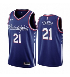 Men's Nike Philadelphia 76ers #21 Joel Embiid Navy 2019-20 City Edition Swingman NBA Jersey