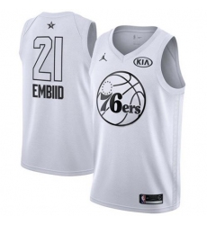 Men's Nike Philadelphia 76ers #21 Joel Embiid White NBA Jordan Swingman 2018 All-Star Game Jersey