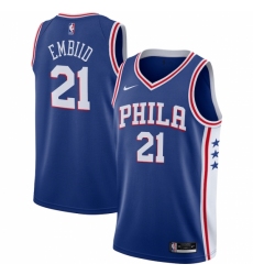 Men's Philadelphia 76ers #21 Joel Embiid Nike Royal 2020-21 Swingman Jersey