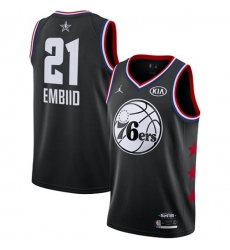 Women's Nike Philadelphia 76ers #21 Joel Embiid Black NBA Jordan Swingman 2019 All-Star Game Jersey