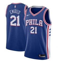 Women's Nike Philadelphia 76ers #21 Joel Embiid Blue NBA Swingman Icon Edition Jersey