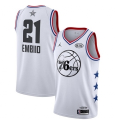 Women's Nike Philadelphia 76ers #21 Joel Embiid White NBA Jordan Swingman 2019 All-Star Game Jersey