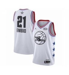 Youth Jordan Philadelphia 76ers #21 Joel Embiid Swingman White 2019 All-Star Game Basketball Jersey