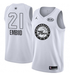 Youth Nike Philadelphia 76ers #21 Joel Embiid White NBA Jordan Swingman 2018 All-Star Game Jersey
