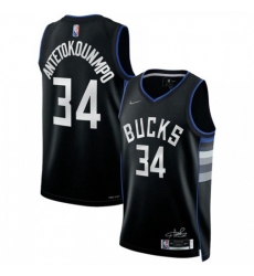 Men's Milwaukee Bucks #34 Giannis Antetokounmpo Black Nike 2022 Select Series MVP Swingman - Jersey