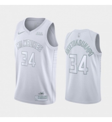 Men's Milwaukee Bucks #34 Giannis Antetokounmpo Nike White MVP Limited NBA Jersey