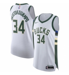 Men's Nike Giannis Antetokounmpo #34 Milwaukee Bucks White 2020-21 Authentic Jersey