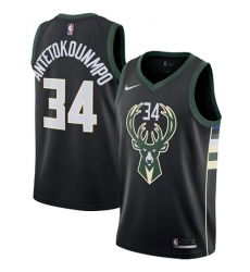 Women's Nike Milwaukee Bucks #34 Giannis Antetokounmpo Black NBA Swingman Statement Edition Jersey