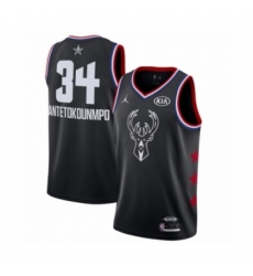 Youth Jordan Milwaukee Bucks #34 Giannis Antetokounmpo Swingman Black 2019 All-Star Game Basketball Jersey