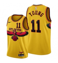 Men’s Atlanta Hawks #11 Trae Young 2021-22 City Edition Gold NBA Jersey