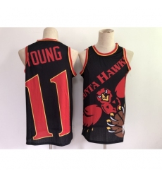 Men's Atlanta Hawks #11 Trae Young Black Big Face-2.0 Jersey