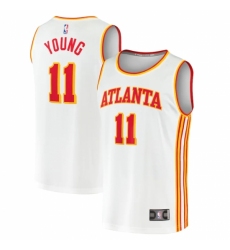 Men's Atlanta Hawks #11 Trae Young Fanatics Branded White 2020-21 Fast Break Player Jersey