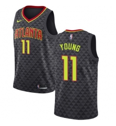 Men’s Nike Atlanta Hawks #11 Trae Young Black NBA Swingman Icon Edition Jersey