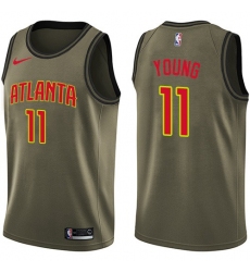 Men’s Nike Atlanta Hawks #11 Trae Young Green NBA Swingman Salute to Service Jersey